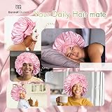 BONNET QUEEN Silk Bonnet for Sleeping Pink Medium Satin Hair Wrap view 2