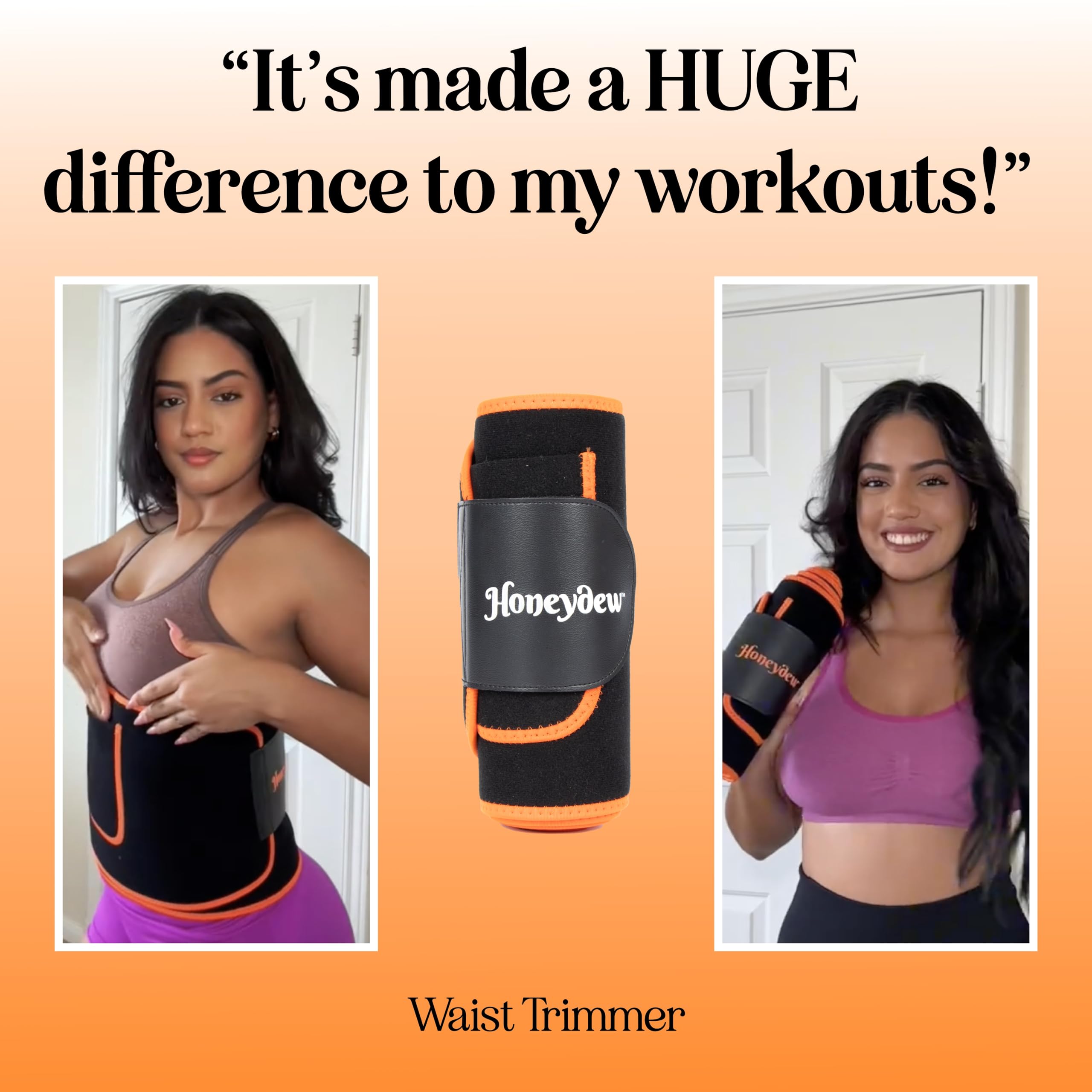 HONEYDEW Sweatband Waist Trainer for Women and Men - Body Toning Neoprene Sweat Shaper for Women for Maximum Belly Reduction
