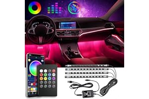 Megulla Car LED Lights Interior, Car Accessories for Men and Women, RGB Car Interior Lights with Bluetooth App and Remote Con
