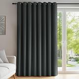 Deconovo Blackout Curtain 100 x 95 Inch Eyelet Thermal Insulated Panel Dark Grey