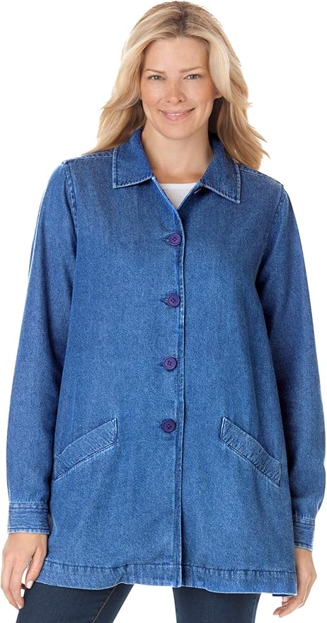pleated back denim jacket