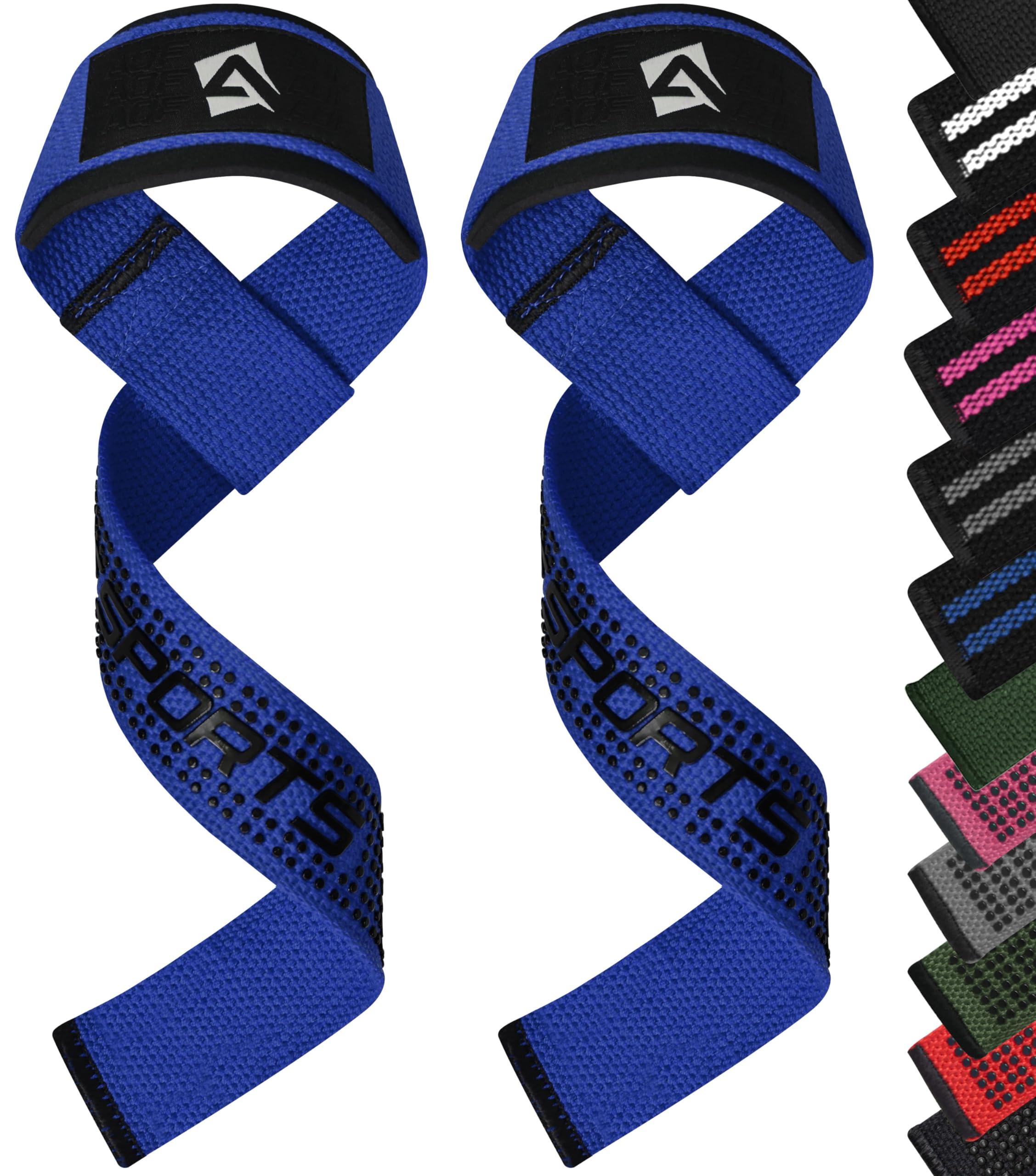AQF Weight Lifting Straps, 100% Cotton Gym Wrist Straps, 60CM Heavy Duty Lifting Straps with 5MM Neoprene Padding, Non-Slip Advanced Gel Grip, Ideal for Deadlifts Strength Training — image 1