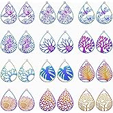 Spritewelry Rainbow Thin Filigree Charms Stainless Steel Teardrop Heart Pendants Metal Flower Leaf Butterfly Charms Etched Metal Embellishments for Earrings Jewelry Making Dream Catchers Crafts