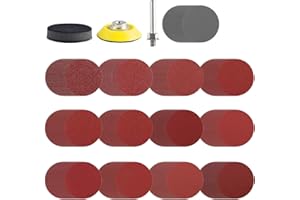 AWUTZUT 2 Inch Sanding Disc for Sander Attachment Drill Sanding Pad with 1/4" Shank P80/100/120/150/240/320/400/600/800/1000/1200 2000/3000 Grit Sandpaper 130PCS