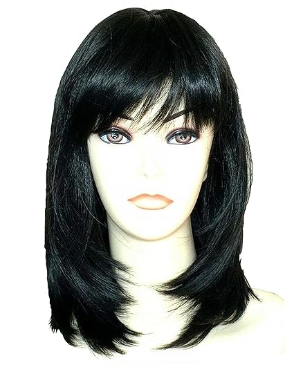 Tsnomore Women Shoulder Length Layered Bob Black Wig Amazon Co Uk