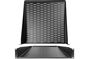 AXA AXCESSABLES AxcessAbles 2U Vented Cantilever Rack Tray for 19 Inch Equipment Rack Cabinets. 18 Inches Deep Shelf with Lips. 50lb Capacity