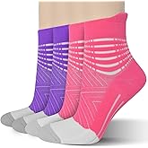 IRAMY Compression Ankle Support Socks Women - Coolmax Wicking, Cushioned Athletic, Plantar Fasciitis Relief 2/3/6 Pairs