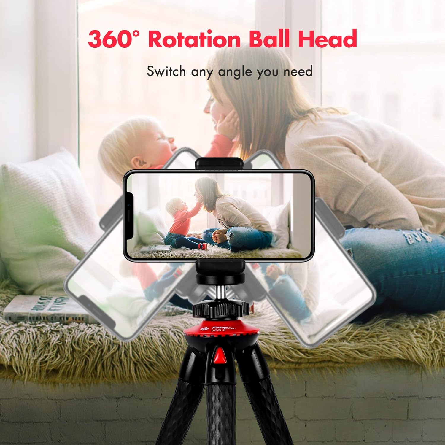 Tripod for iPhone, Fotopro Flexible Camera Tripod with Bluetooth for iPhone 11 XS, Samsung, Waterproof and Anti-Crack Phone Tripod Stand for GoPro, Portable Travel Tripod for Live Streaming Vlog Video : Camera & Photo