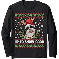 Sweatshirt Noël Shih Tzu Guirlandes Lumineuses - Unisexe, Gildan/Port/Jerzees, Neuf Sans étiquette
