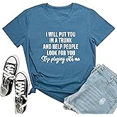 LOOKFACE Women Short Sleeve Tees I Will Put You Graphic Cute T Shirts