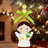 Pickleball Angel Easter Ornaments Wooden Hanging Angel Ornament Sport Ball Xmas Tree Decorations for Home Crafts Pickleball Lovers Sport Players Fans Family Holiday Party Supplies