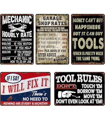 Metal Tin Signs Retro Garage Signs For Men Decorações de parede Cartazes de óleo