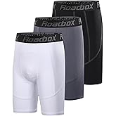 Roadbox Youth Boys Compression Shorts - Spandex Athletic Kids Running Compression Underwear for Basketball Baseball Soccer