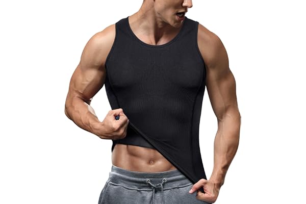 Gotoly Compression Shirt for Men Slimming Undershirt Body Shaper Tank Top for Gynomastica Sleeveless Shapewear Vest