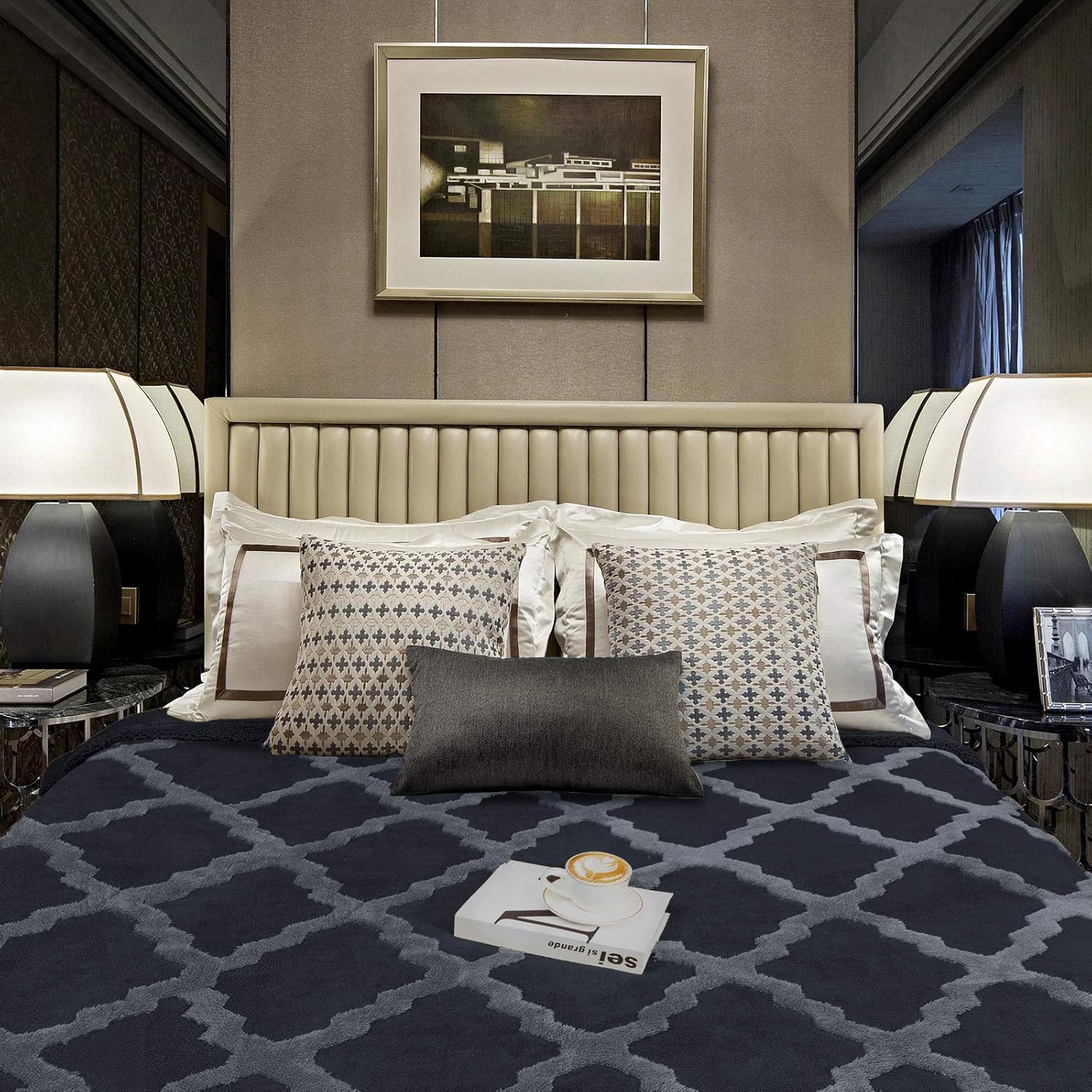 CAMPIR Sherpa Throw Blankets for Bed,Super Soft Warm Dual Sided Blanket,Machine Washable Plush Fleece Blankets,Fuzzy Blanket for Sofa Couch Bed(Dark Grey, 51"x63"): Kitchen & Dining