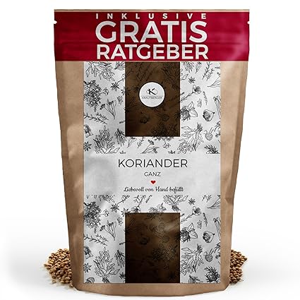 Koriander Koriandersamen ganz 250g I Coriandersamen aus Osteuropa inkl gratis Ratgeber I hochwertiges Gewürz aus der Koriande