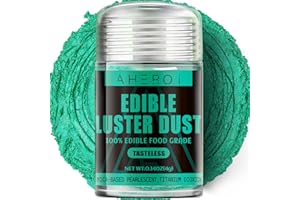 Aheroi Edible Glitter, 1 Pack Cocktail Glitter Shimmering Powder Glitter Luster Dust Sprinkles Drink Glitter, 100% Food Grade Coloring Powder for Fondant, Cookie Cake Decor(Bean Green, 4g/0.14oz)