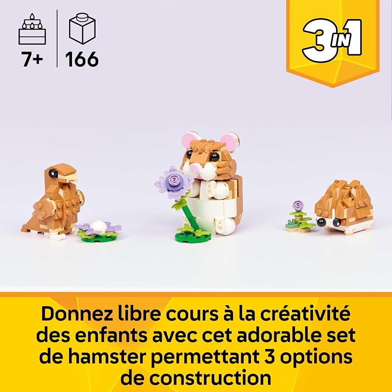Creator 3-en-1 L’Adorable Hamster et la Fleur 31376