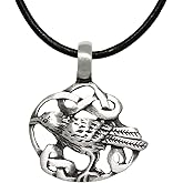 Jewelry Trends Pewter Celtic Crow Pendant with 18 Inch Black Leather Cord Necklace