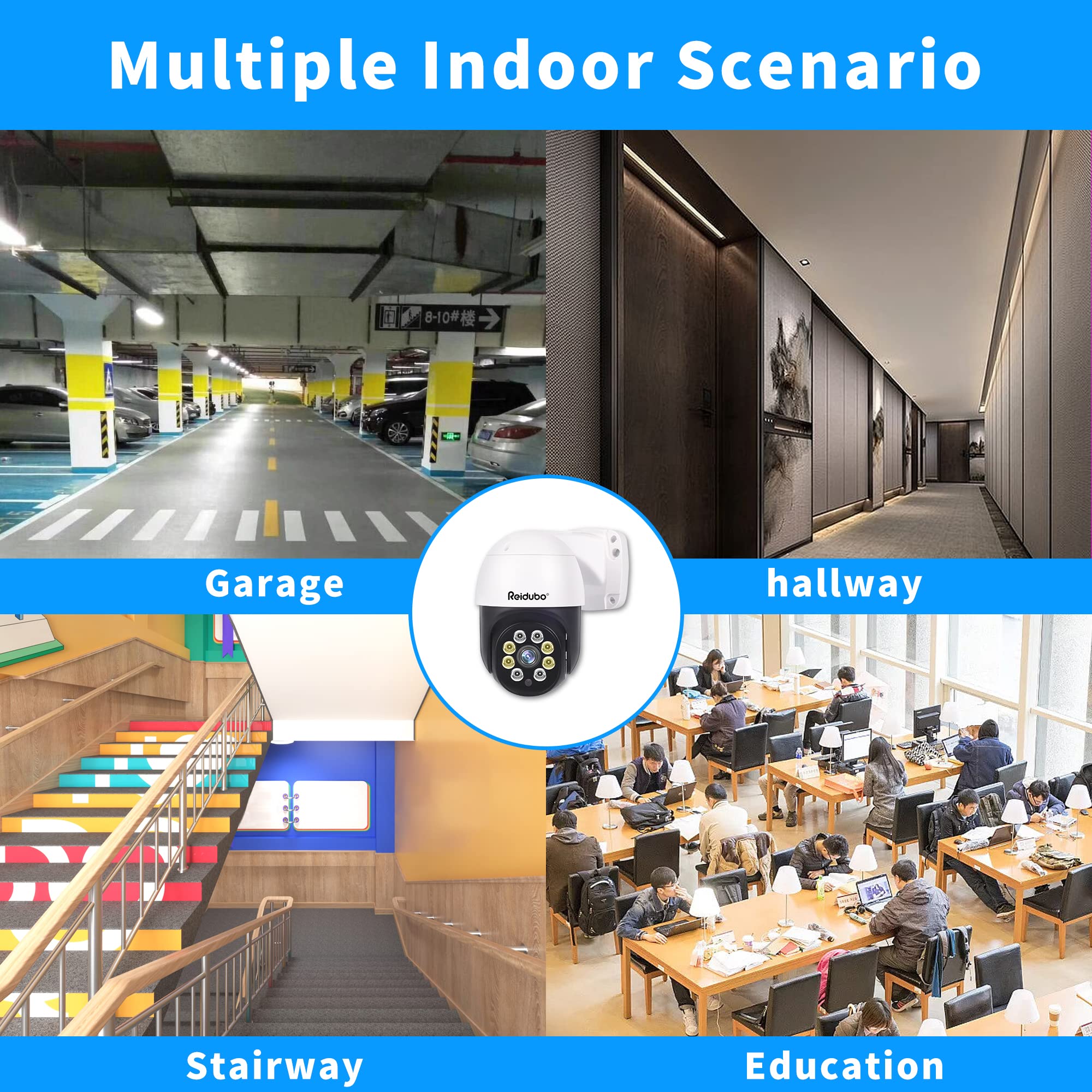 Reidubo 2K IP Outdoor Security PoE Cameras, HD 4MP IP Surveillance @25fps, Two Way Talk,98ft IR Color Night Vision,3.6mm Len,IP66 Waterproof, Motion Detection,Compatible for Hikvision