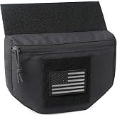 WYNEX Tactical Drop Dangler Pouch for Plate Carrier | Hook &amp; Loop MOLLE Add-On Bag with Elastic Retainer, Patch Panel &amp; Quick Access Storage