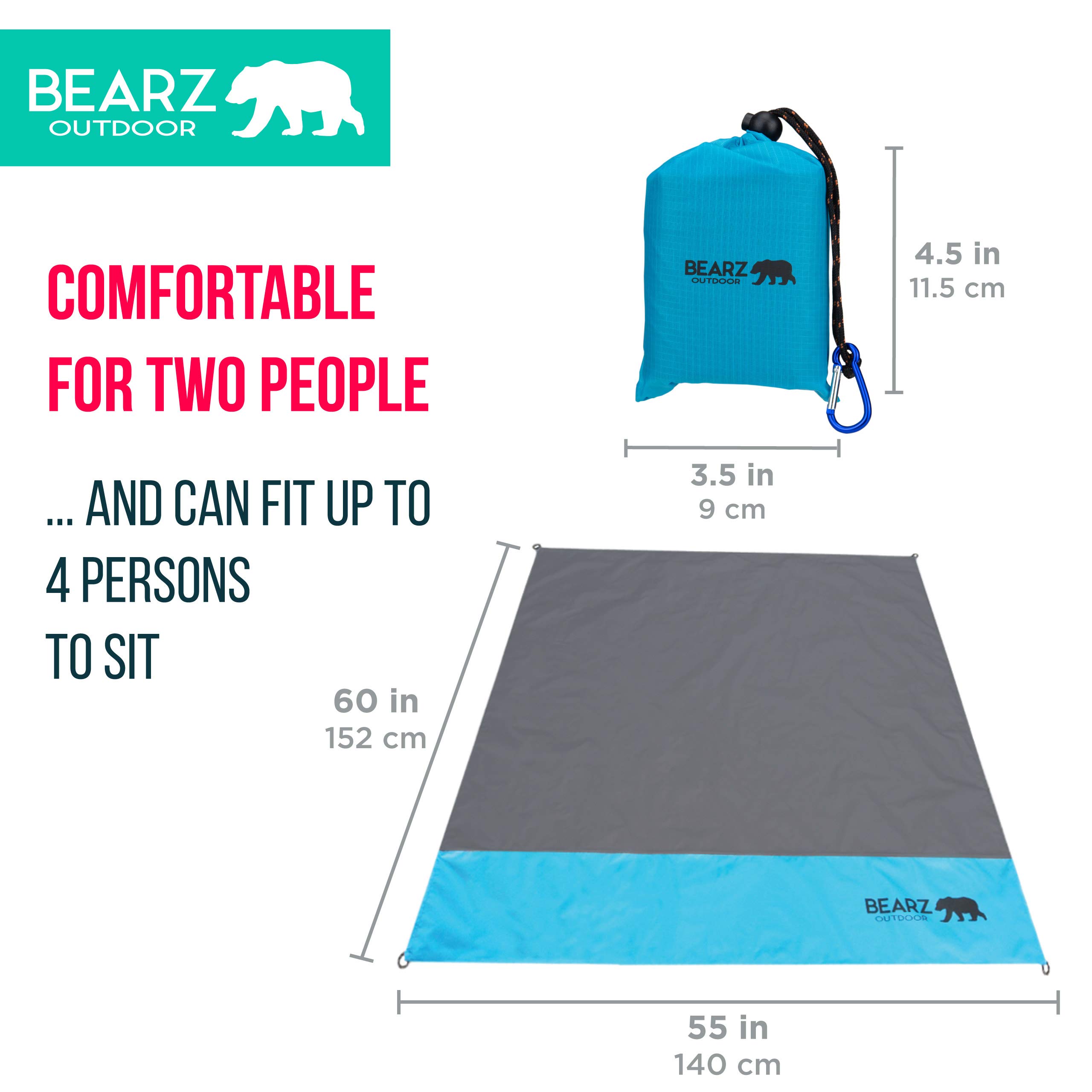 Mua BEARZ Outdoor Beach Blanket, Waterproof Picnic Blanket 55″x60