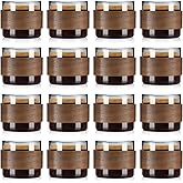 Reallnaive 16 Pieces 5 oz Espresso Cups with Wooden Ring High Borosilicate Espresso Shot Glass Small Glass Coffee Cups Coffee Accessories Enjoying Tea Latte for Office Cafes Home (Grey)