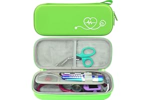 ButterFox Premium Stethoscope Case with Divider and ID Slot for 3M Littmann Classic III, Cardiology IV Diagnostic and More Stethoscopes with Pocket for Nurse Accessories (Lime Green)