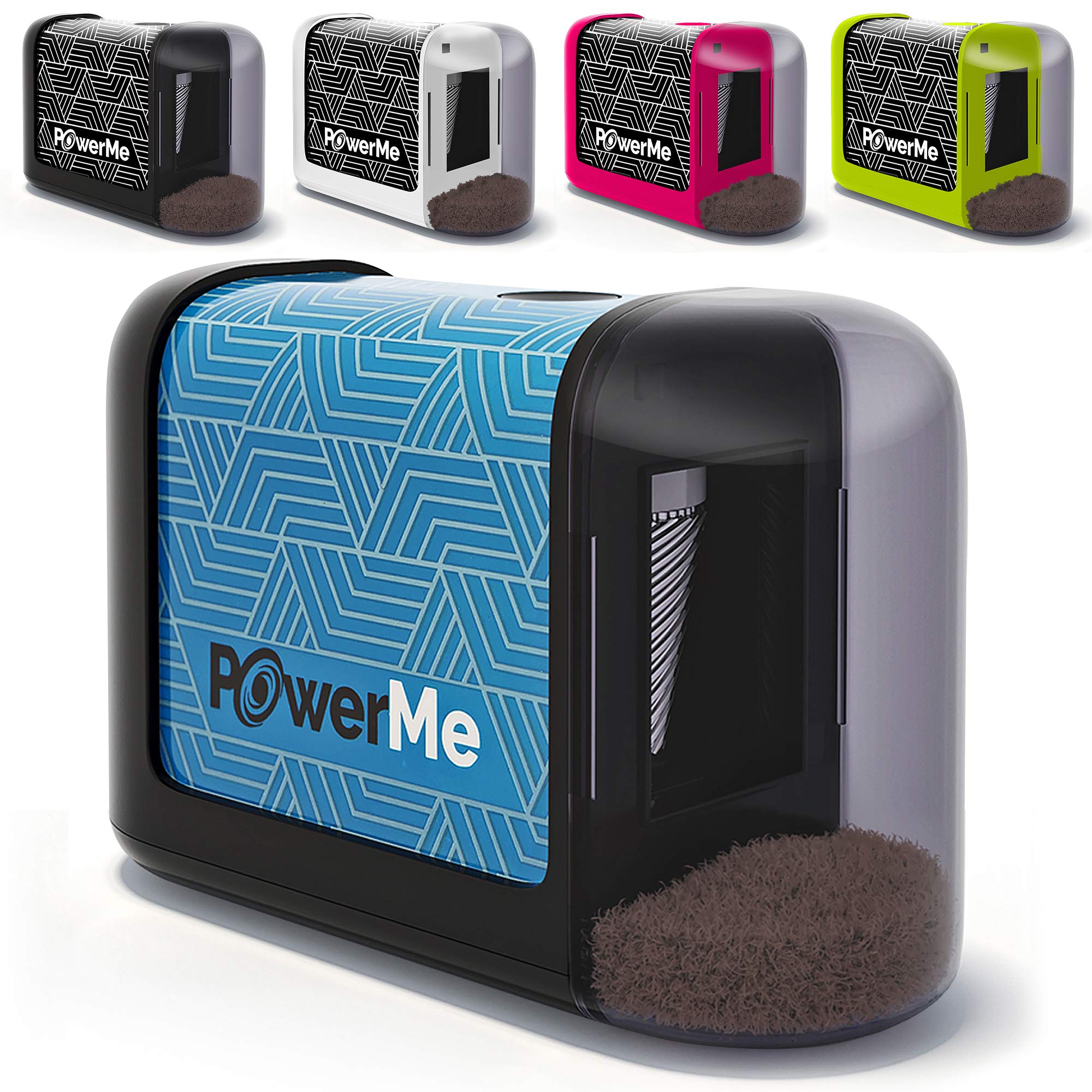 POWERME Electric Pencil Sharpener - Pencil Sharpener Battery Powered for Kids, School, Home, Office, Classroom, Artists – Battery Operated Pencil Sharpener For Colored Pencils, Ideal For No. 2 (Blue)