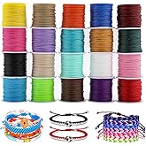 Shynliam 20 Colors Waxed Thread, 20 Rolls 500 Yards Total, Waxed Polyester Cord for Bracelet Making, Macrame, Necklace, DIY Jewelry Supplies