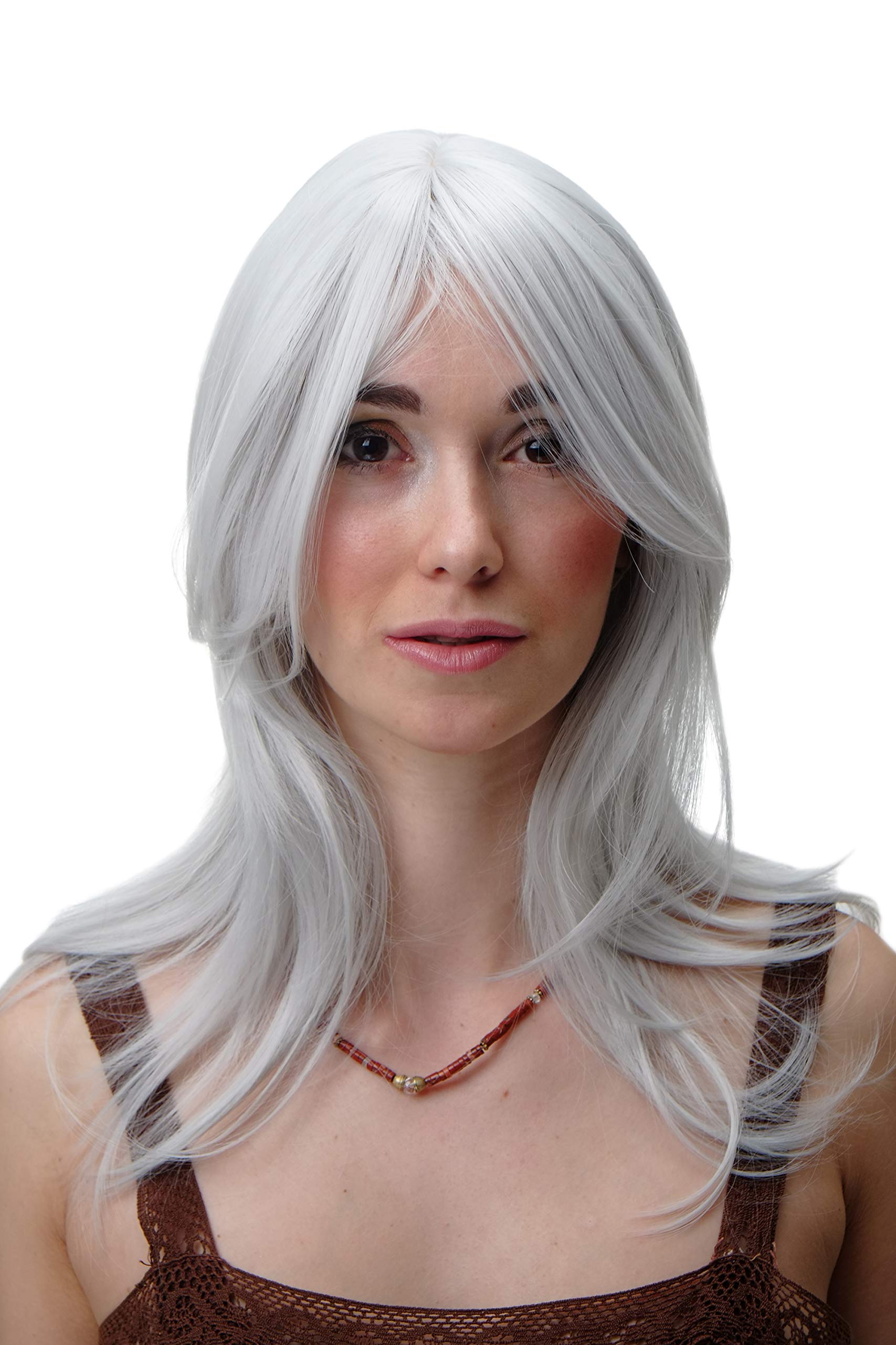 WIG ME UP - Lady Wig Cosplay Grey White medium length straight 3240-001