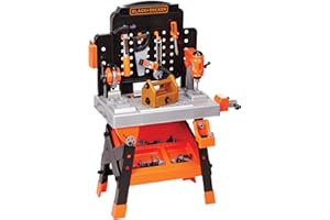 Black+Decker Kids Workbench - Power Tools Workshop - Build Your Own Toy Tool Box – 75 Realistic Toy Tools and Accessories [Amazon Exclusive]