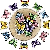 12pcs Silicone Focal Beads for Keychain, Pen, Bracelet and Necklace Making - Butterfly Shaped Crafts (Colorful Butterfly)