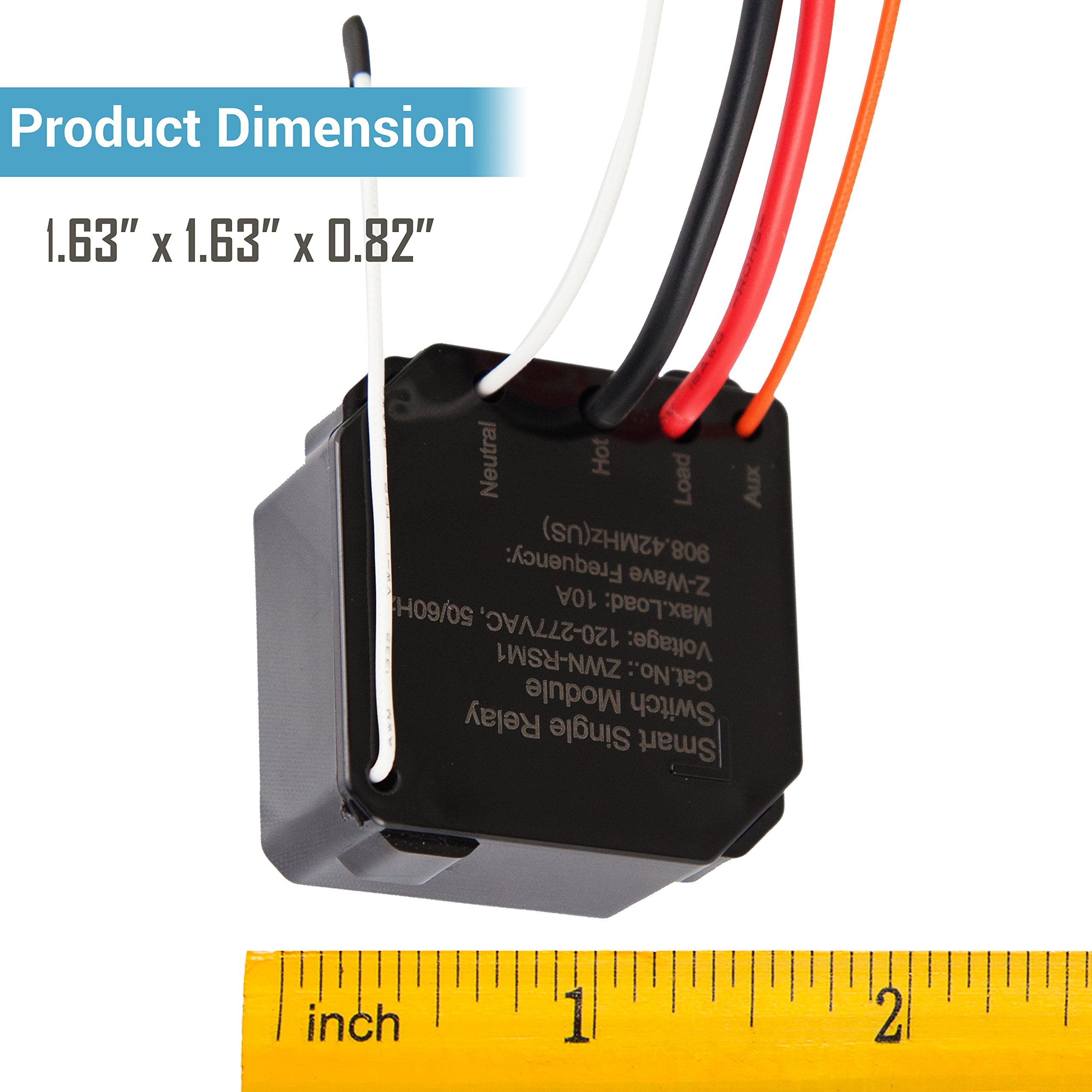 ENERWAVE ZWave Plus Relay, Hidden Smart Switch Wireless Remote Control