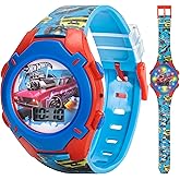 Hot Wheels Kids Watch – Rotating Dial Lights, LCD Display, Adjustable Comfortable Strap, Collectible Tin – Perfect for Boys and Girls