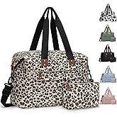 Pritent Travel Duffle Bag, Waterproof Weekender Overnight Hospital Bags for Women Men with Toiletry Bag Lightweight Carry on Personal Item Duffle Gym Bag for Travel, Airplanes, Sports