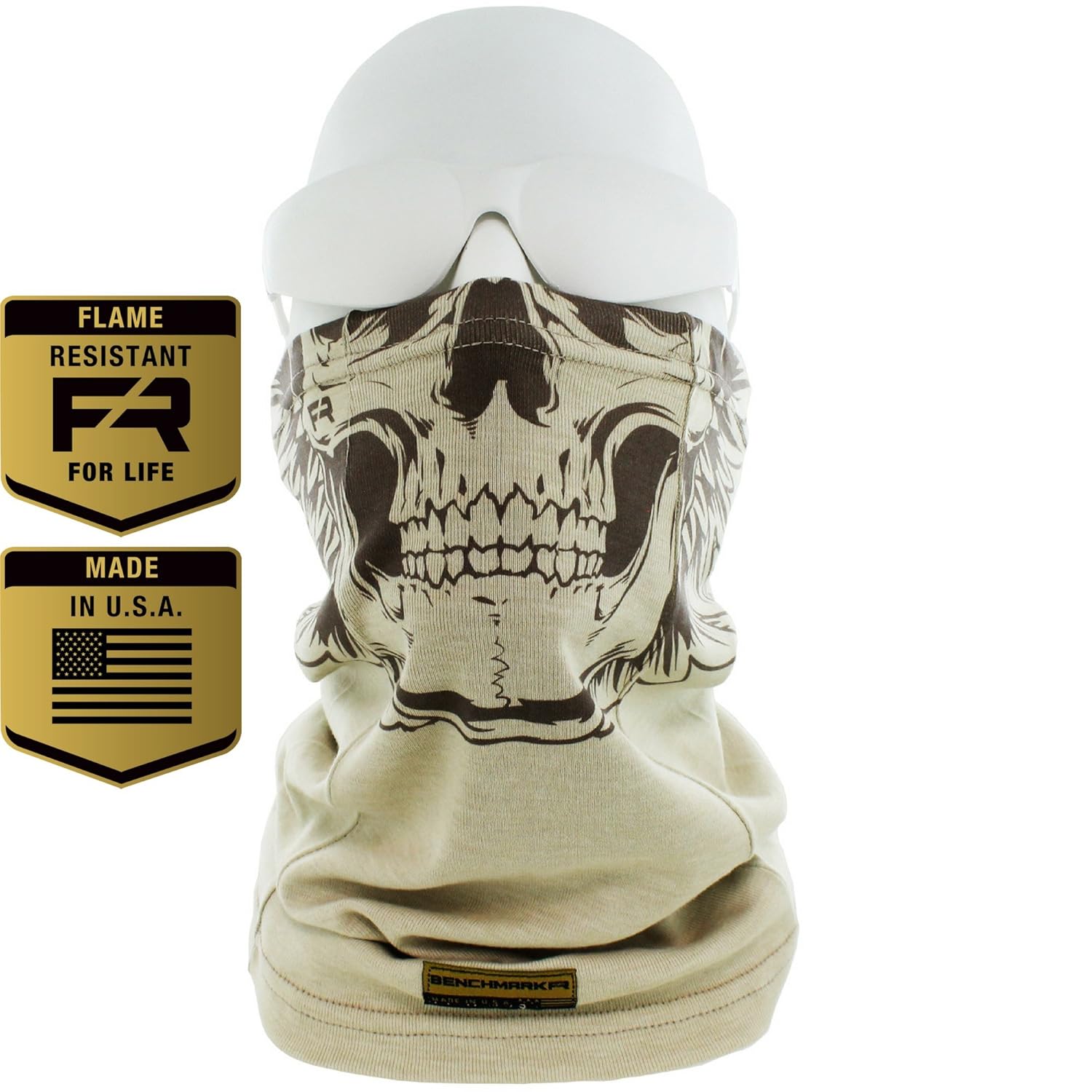 Flame Resistant Face Mask Neck Gaiter, USA Made, 6.4 Cal, Lightweight