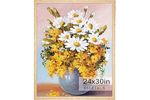 GULETHUN 24x30 Picture Frame, Natural Wood Poster Frame, Home Decor Natural Gallery Frames, Horizontal or Vertical Format, Sturdy, Plexiglass, Large Wall Decor, for Photos, Artworks, Posters