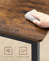 VASAGLE Dining Table 70 x 110 cm Industrial Rustic Brown Black KDT081B01 view 5