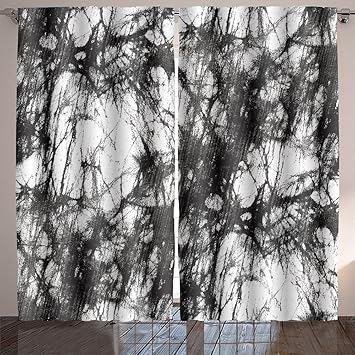 Jiahonghome Nature Decor Curtains Black White Batik Fabric Texture