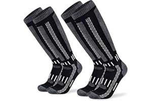 Busy Socks Merino Wool Ski Socks for Men Women, Winter Warm Socks for Skiing, Snowboarding, Outdoor Sports Cold Weather
