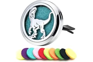 AZNECK Car Essential Oil Diffuser Vent Clip Car Diffuser Vent Clips Dinosaur Air Freshener 10 Felt Pads Car Accessories for Women Gifts