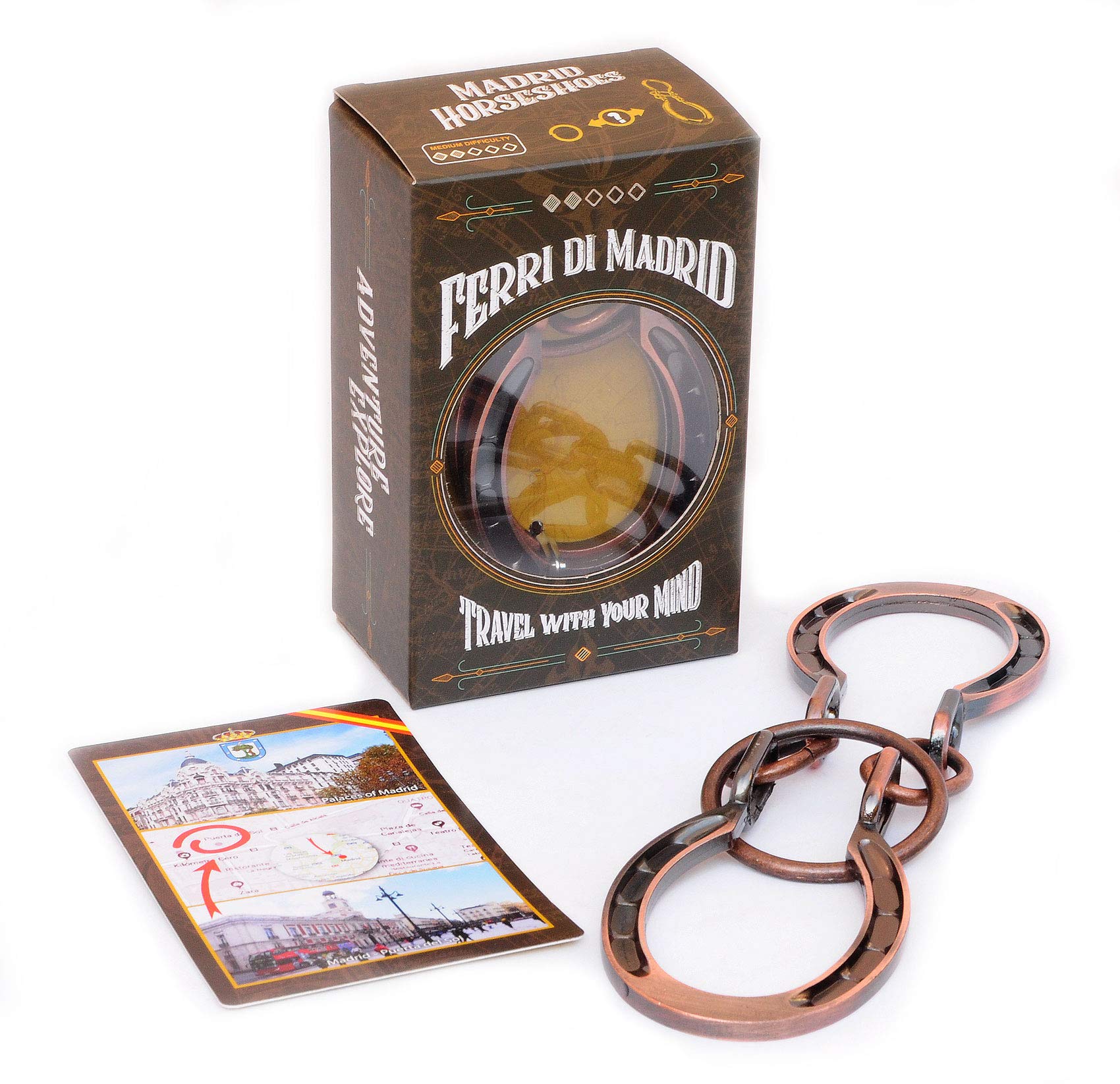 Logica Puzzles Art. Madrid Horseshoes - Metal Puzzle - Difficulty 2/6 Mediuam - Cast Puzzle - Travellers Collection
