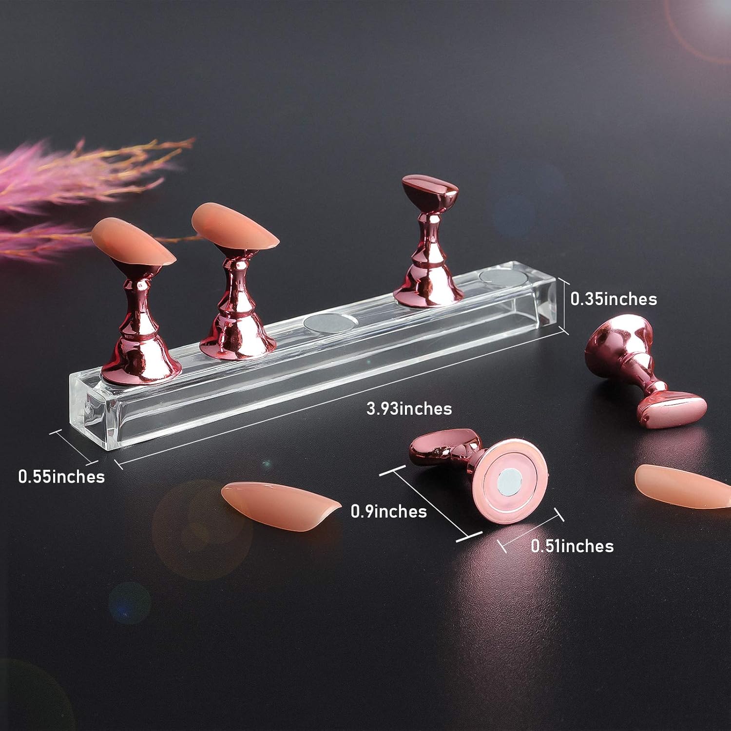 2 Sets Pink Nail Stand for Press on Nails Display, Magnetic Fake Nails Holder for Painting Nails Practices, Beginner Acrylic Nail Art Kit Accessories, Nail Salon Equipment and Decor : Beauty