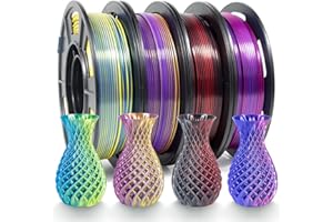 iSANMATE PLA 3D Printer Filament, PLA Filament 1.75mm Bundle Dual Color Filament Silk PLA, Dimensional Accuracy +/- 0.03 mm, 250g x 4 Pack