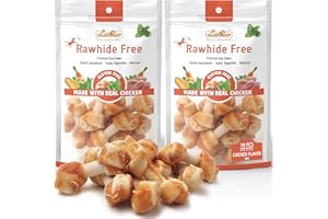LuvChew Premium Dog Chew Bones for Small Dogs, Rawhide Free, Grain Free, Made with Limited Ingredients, Delicious Mini 18pcs/Pack x 2packs