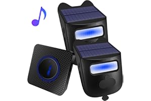 HoneTeek Driveway Alarms Wireless Outside Weatherproof, Wireless Driveway Sensor Motion Sensor & Detector Alarm Outdoor, 600ft Range Solar Motion Detector Home Security Alert System