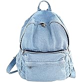 YunZh Denim Backpack Casual Style Lightweight Jeans Backpacks Classic Retro Travel Daypack