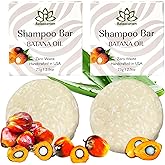 BATANA OIL Hair Growth Shampoo Bar | Pure Raw Honduras Oil | Hydrates & Improves Scalp Health, Enhances Growth | With Castor, Jojoba, Argan, Aloe Vera (2 Bars)