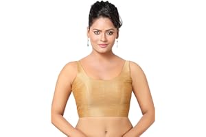 Madhu Fashion Womens Solid Pattern Sleeveless Padded Readymade Saree Blouse